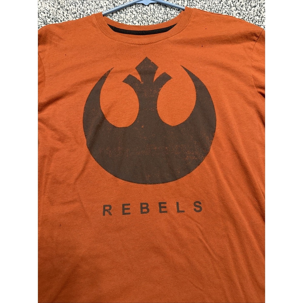 Star Wars Rebels Logo Men's Long Sleeve T-Shirt Size Large Burnt Orange Tee - Picture 3 of 13
